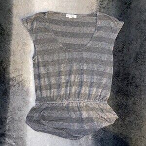 Delia's Silver Striped Top